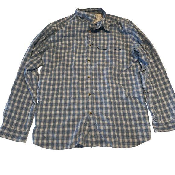 The North Face Blue White Plaid Button Front Shirt Men's Size Large L